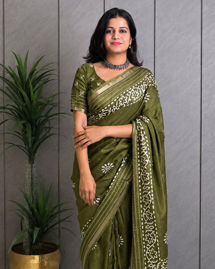 Mehandi Green Dola Silk Collection Ready-to-Wear