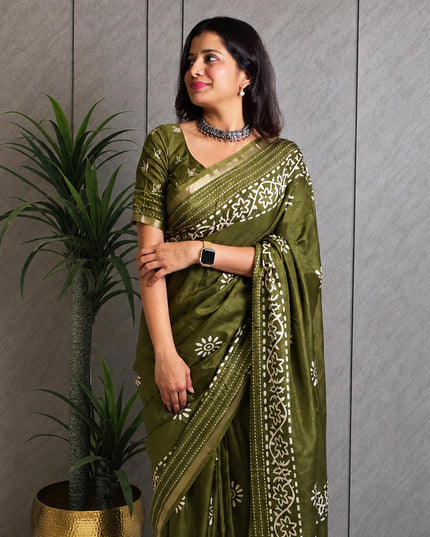 Mehandi Green Dola Silk Collection Ready-to-Wear
