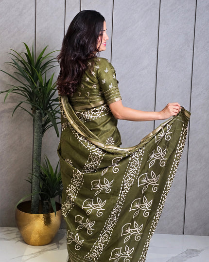 Mehandi Green Dola Silk Collection Ready-to-Wear
