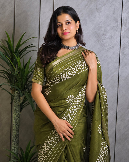 Mehandi Green Dola Silk Collection Ready-to-Wear